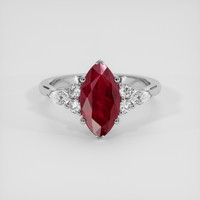 2.64 Ct. Ruby Ring, 14K White Gold 1