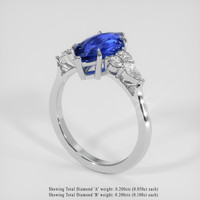 2.07 Ct. Blue Sapphire Ring, 14K White Gold 2