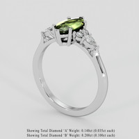 1.30 Ct. Green Sapphire Ring, 14K White Gold 2
