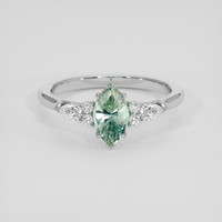 1.17 Ct. Bluish Green Sapphire Ring, 14K White Gold 1