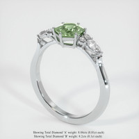 0.89 Ct. Green Sapphire Ring, 14K White Gold 2