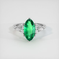 2.04 Ct. Emerald Ring, 18K White Gold 1