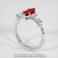 1.13 Ct. Ruby Ring, 18K White Gold 2
