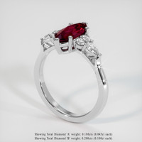 1.61 Ct. Ruby Ring, 18K White Gold 2