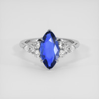 2.07 Ct. Blue Sapphire Ring, 18K White Gold 1