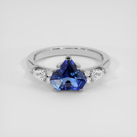 2.05 Ct. Blue Sapphire Ring, 18K White Gold 1