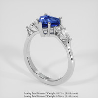 2.05 Ct. Blue Sapphire Ring, 18K White Gold 2