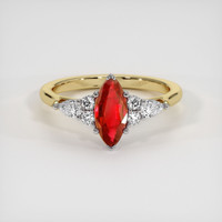 1.13 Ct. Ruby Ring, 14K White & Yellow 1