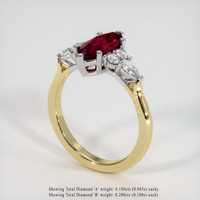 1.61 Ct. Ruby Ring, 14K White & Yellow 2