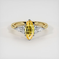 1.29 Ct. Yellow Sapphire Ring, 14K White & Yellow 1
