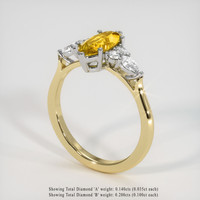 1.29 Ct. Yellow Sapphire Ring, 14K White & Yellow 2