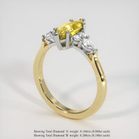 1.26 Ct. Yellow Sapphire Ring, 14K White & Yellow 2