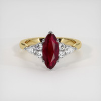 1.61 Ct. Ruby Ring, 18K White & Yellow 1