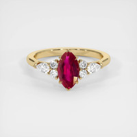 1.24 Ct. Pinkish Red Ruby Ring, 10K Yellow Gold 1