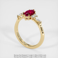 1.24 Ct. Pinkish Red Ruby Ring, 10K Yellow Gold 2