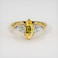 1.29 Ct. Orangish Yellow Sapphire Ring, 10K Yellow Gold 1