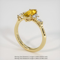 1.29 Ct. Orangish Yellow Sapphire Ring, 10K Yellow Gold 2