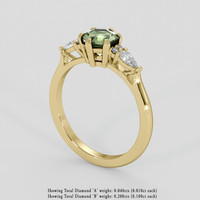 1.00 Ct. Green Sapphire Ring, 10K Yellow Gold 2