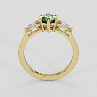 1.00 Ct. Green Sapphire Ring, 10K Yellow Gold 3