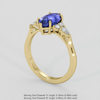2.90 Ct. Blue Sapphire Ring, 10K Yellow Gold 2