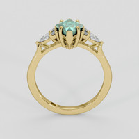 1.36 Ct. Bluish Green Sapphire Ring, 10K Yellow Gold 3
