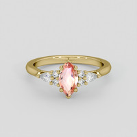 0.99 Ct. Padparadscha Sapphire Ring, 10K Yellow Gold 1