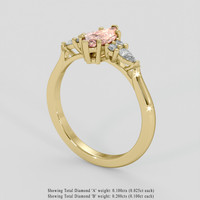 0.99 Ct. Padparadscha Sapphire Ring, 10K Yellow Gold 2