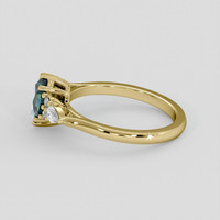 0.97 Ct. Bluish Green Sapphire Ring, 10K Yellow Gold 4