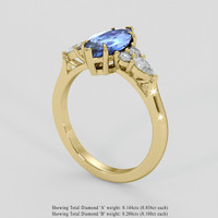 1.50 Ct. Blue Sapphire Ring, 10K Yellow Gold 2