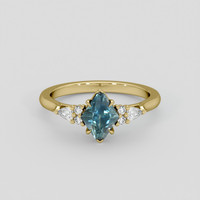 2.40 Ct. Bluish Green Sapphire Ring, 10K Yellow Gold 1