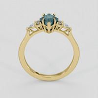 2.40 Ct. Bluish Green Sapphire Ring, 10K Yellow Gold 3