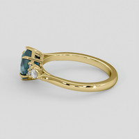 2.40 Ct. Bluish Green Sapphire Ring, 10K Yellow Gold 4