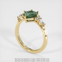 1.80 Ct. Green Sapphire Ring, 10K Yellow Gold 2