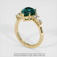 2.53 Ct. Greenish Blue Sapphire Ring, 10K Yellow Gold 2