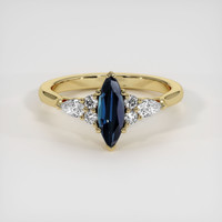 0.87 Ct. Blue Sapphire Ring, 14K Yellow Gold 1
