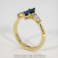 0.87 Ct. Blue Sapphire Ring, 14K Yellow Gold 2