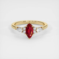 0.57 Ct. Ruby Ring, 14K Yellow Gold 1