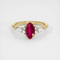 1.24 Ct. Ruby Ring, 14K Yellow Gold 1