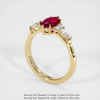 1.24 Ct. Ruby Ring, 14K Yellow Gold 2