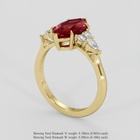 2.64 Ct. Ruby Ring, 14K Yellow Gold 2