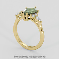 2.15 Ct. Green Sapphire Ring, 14K Yellow Gold 2