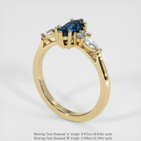 0.86 Ct. Sapphire Ring, 14K Yellow Gold 2