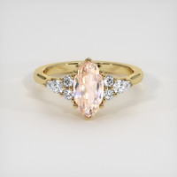 1.63 Ct. Peach Sapphire Ring, 14K Yellow Gold 1