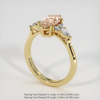 1.63 Ct. Peach Sapphire Ring, 14K Yellow Gold 2