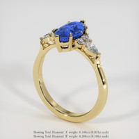 2.07 Ct. Blue Sapphire Ring, 14K Yellow Gold 2