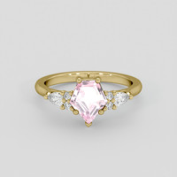 1.22 Ct. Pink Sapphire Ring, 14K Yellow Gold 1