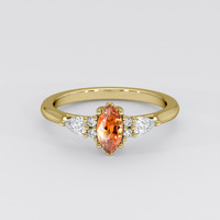 0.49 Ct. Bi Color Sapphire Ring, 14K Yellow Gold 1