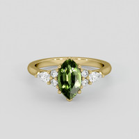 1.66 Ct. Green Sapphire Ring, 14K Yellow Gold 1