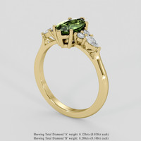 1.66 Ct. Green Sapphire Ring, 14K Yellow Gold 2