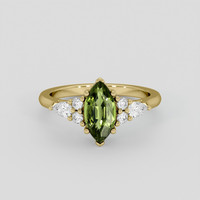 1.42 Ct. Green Sapphire Ring, 14K Yellow Gold 1